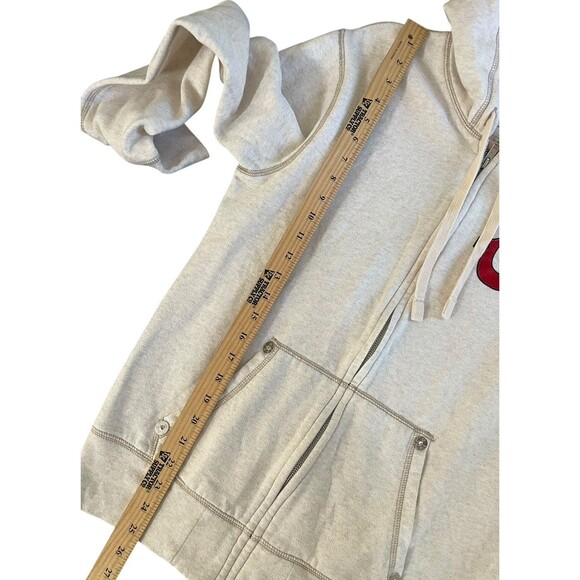 True Religion Classic Hoodie Mens Medium Ivory Full Zip Sweatshirt World Tour - Picture 8 of 12